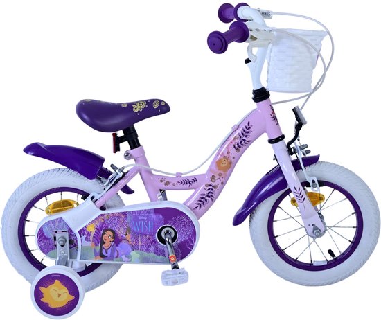 Wish Wish Kinderfiets Meisjes 12 inch Paars Twee Handremmen van Merkloos