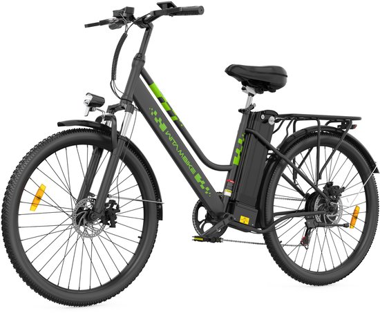 WITAMBIKE C26 Elektrische fiets - 26 inches - Max 25km/u - 250W motor -Tot 100 km - Met Kabelslot，Telefoonhouder，Fietspomp -Zwart