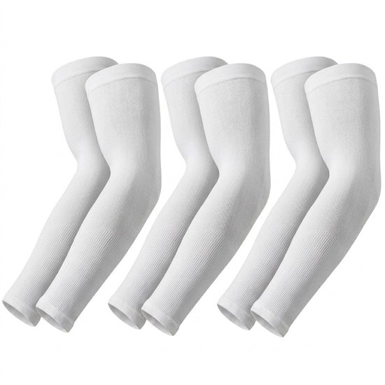 Witte armstukken unisex 3 paar verkoelende ademende rekbare sneldrogende sport arm mouwen met elastische pasvorm voor fietsen hardlopen outdoor activiteiten en dagelijks gebruik
