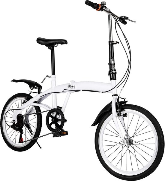 WNHB® Opvouwbare-fiets-20-inch-met-6-versnellingen-draagbaar-verstelbaar-compact-wit van WNHB