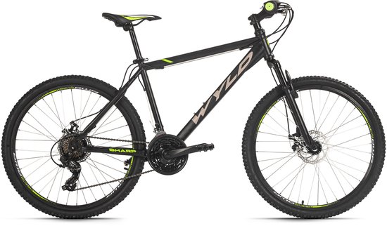 Wyld Fiets WYLD Mountainbike Hardtail 26'' Sharp 3.0 Zwart 21 versnellingen zwart-groen - van Wyld