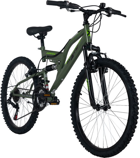 WYLD Full-suspension kinder-mountainbike – 24" Zodiac (Groen) – 18 versnellingen – Framemaat 38 cm