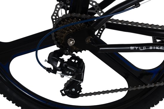 WYLD Fully Mountainbike 26" Bliss – Zwart/Blauw – 21 versnellingen – Framemaat 47 cm – Magnesium wielen