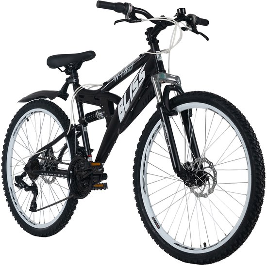 WYLD Fully Mountainbike 26" Bliss – Zwart/Wit – 21 versnellingen – Framemaat 47 cm