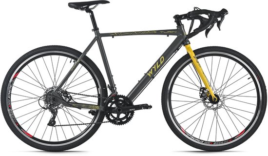 WYLD gravelbike 28'' Turin grijs-geel 16 versnellingen framemaat 56 cm van Merkloos