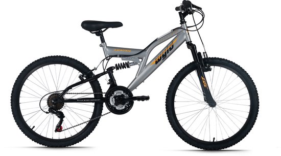 WYLD Kinder-Mountainbike Fully 24'' Zodiac grau 18 Gänge RH 38 cm
