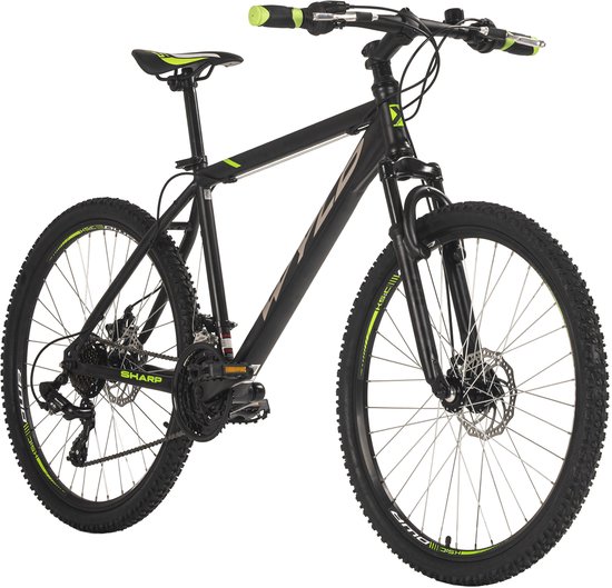 WYLD mountainbike hardtail 26'' Sharp 3.0 zwart-groen 21 versnellingen framemaat 51 cm van Wyld