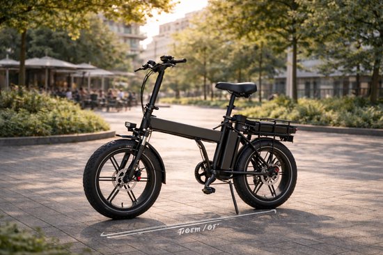X11 Folding Electric Fat-Bike – 750W Motor, Dual 48V Lithium Battery, 80–150 km Long Range, 20” x 4.0 Fat Tires, Hydraulic Disc Brakes, High-End Performance E-Bike | Foldable & Space-Saving Design | Water-Resistant Design (IP54) | black van Merkloos