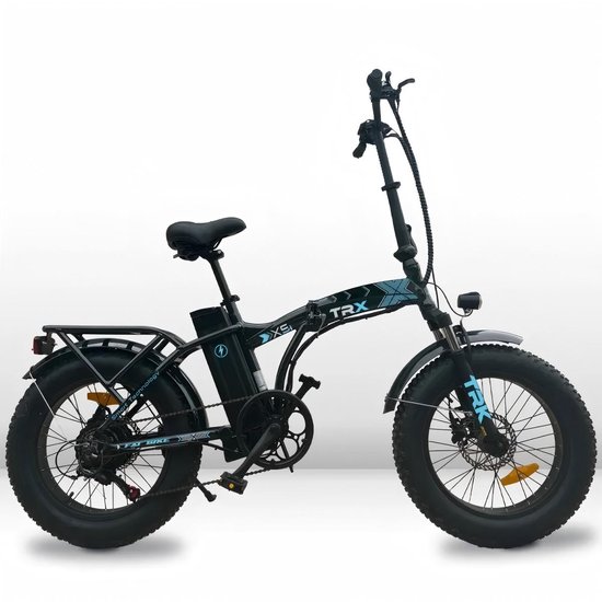 X5i Elektrische fiets - 90km lange levensduur van de batterij-48v13ah-250W motor-20x4 voet brede banden- Zwart blauw