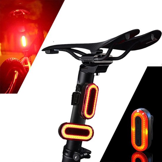 XANES Ultraheldere LED Fietsachterlicht - USB oplaadbaar - 100 Lumen - Oplaadbare Fietslamp