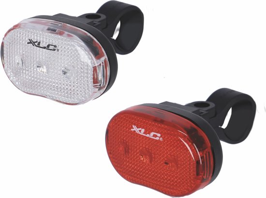 XLC Fietsverlichtingset - Rood & Wit LED - Inclusief batterijen