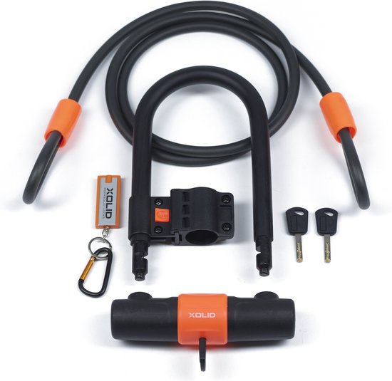 Xolid Beugelslot voor Scooter of Fiets - Beugelslot 180 X 245 - Inclusief Kabel 12 X 1800 - Zwart van XO