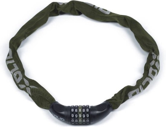 Xolid Fietsslot - kettingslot met cijferslot - 90 cm - donkergroen - fiets - 5-cijfers combinatieslot van XO