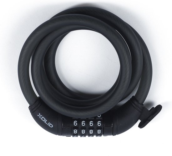 Xolid Fietsslot met cijferslot - 120 cm - zwart - kabelslot - voor fiets / scooter - scooter slot van Xolid Fietsslot Met