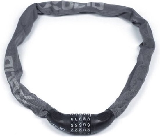 Xolid Fietsslot met cijferslot - kettingslot - 90 cm - grijs - 5-cijfers combinatieslot van XO