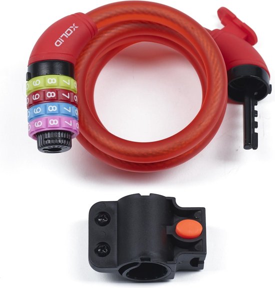 Xolid Kabelslot - Cijferslot - 4-cijferig - Ø 12 mm - 120 cm - Rood van XO