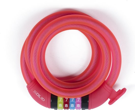 Xolid Ø12mm / 120cm - Kabelslot - Cijferslot Fietsslot - Eigen Code Instelbaar - Incl. Framehouder - Rose van XO