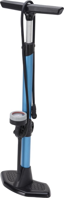 XQMax Fietspomp - blauw - tot 15 bar - met drukmeter - 67 cm - pomp van XQMax