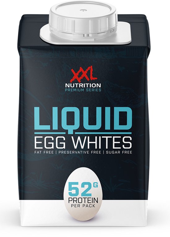 XXL Nutrition - 100% Vloeibaar Ei Eiwit - Vloeibaar Eiwit, Liquid Egg Whites, Lactosevrij - 52 Gram Eiwit per Pak - 6 Pack (6x 483ml)