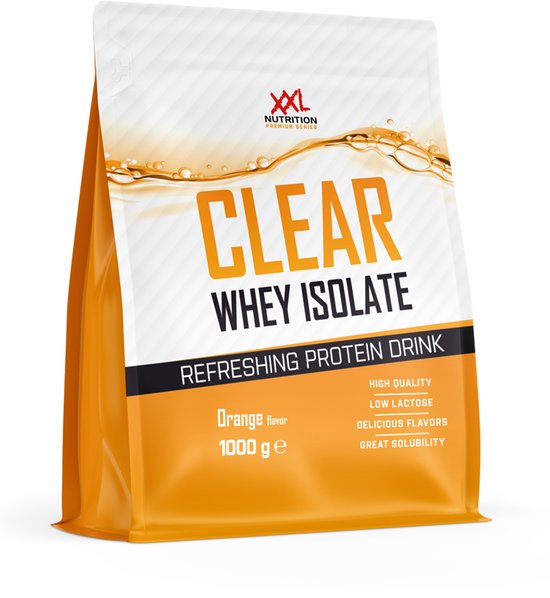 XXL Nutrition - Clear Whey Isolate - 84% Eiwit - Proteine Limonade, Eiwitshakes - Orange - 500 gram (20 shakes)