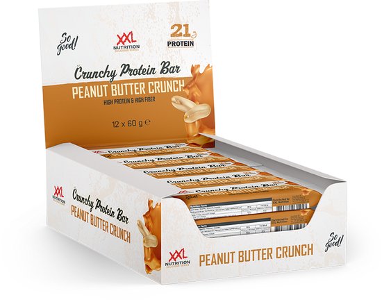 XXL Nutrition - Crunchy Protein Bar - Peanut Butter Crunch - Eiwitreep - 12 Pack van XXL Nutrition