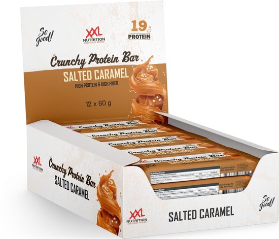 XXL Nutrition - Crunchy Protein Bar - Salted Caramel - Eiwitreep - 12 Pack van XXL Nutrition