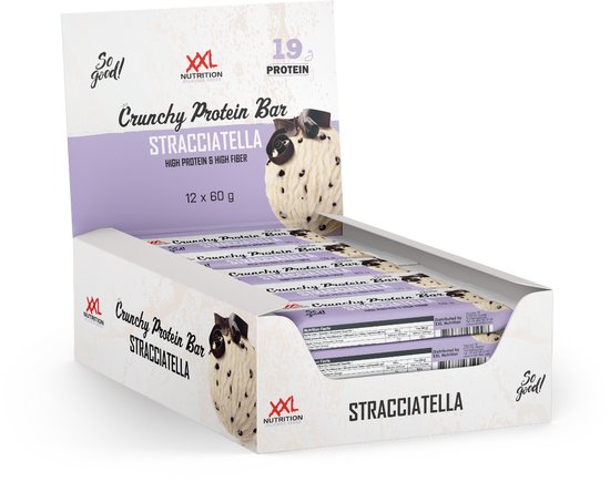 XXL Nutrition - Crunchy Protein Bar - Stracciatella - Eiwitreep - 12 Pack van XXL Nutrition
