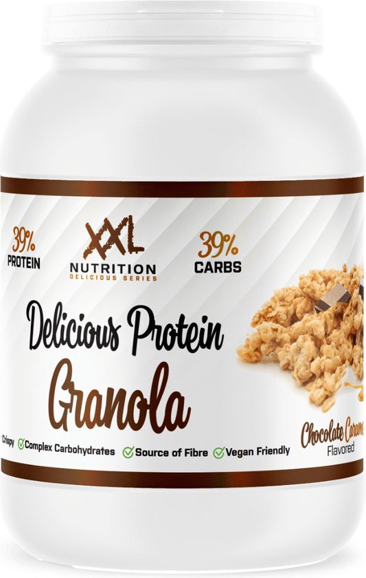 XXL Nutrition - Delicious Protein Granola - Krokante Muesli - Chocolade/Caramel - 450 Gram