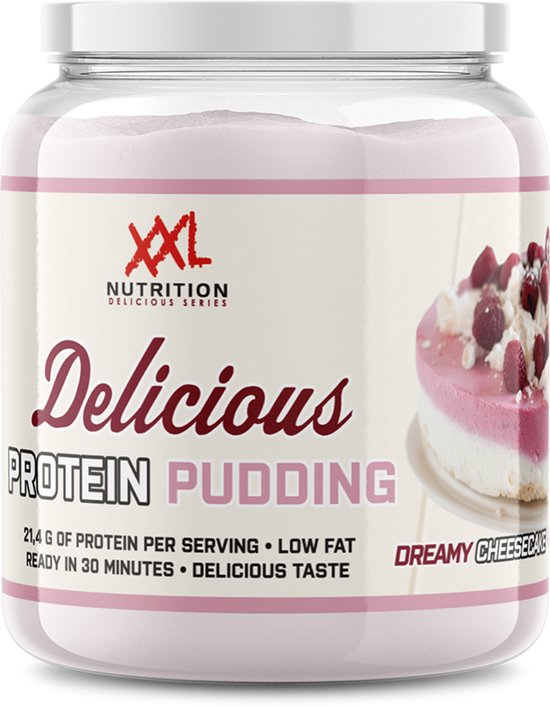 XXL Nutrition - Delicious Protein Pudding - 22 Gram Eiwit - Eiwitrijke Snack & Dessert - Diverse Smaken - Dreamy Cheesecake - 440 Gram (11 doseringen)