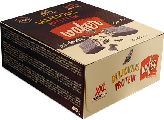 XXL Nutrition - Delicious Protein Wafer - Proteďne Wafelmix, Eiwit Snacks - Chocolade - 12 pack