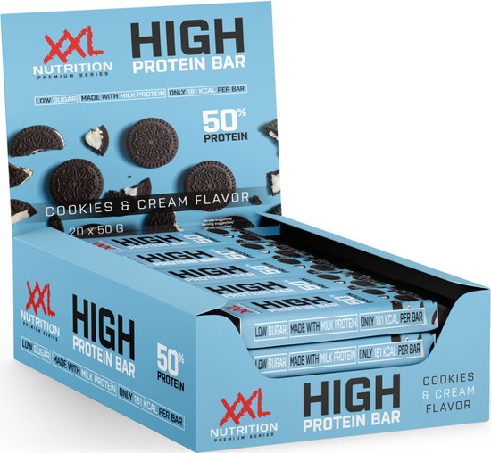 XXL Nutrition - High Protein Bar 2.0 - Cookies & Cream - Eiwitreep - 20 Pack van XXL Nutrition