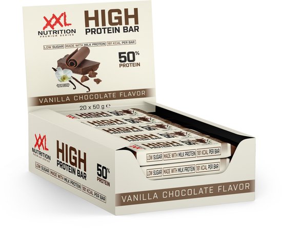 XXL Nutrition - High Protein Bar 2.0 - Vanille Chocolade - Eiwitreep - 20 Pack van XXL Nutrition