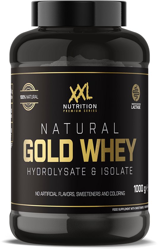 XXL Nutrition - Natural Gold Whey - Whey Hydrolisaat & Isolaat Proteďne - Eiwitpoeder Shake - 100% Natuurlijk - Diverse Smaken - Vanille - 1000 gram (33 shakes) van XXL Nutrition
