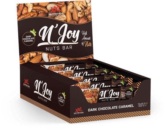 XXL Nutrition - N'Joy Nuts Bar - Proteďne Eiwitreep - Dark Chocolate Caramel - 15 Pack