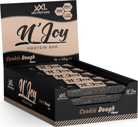 XXL Nutrition - N'Joy Protein Bar - 20 Gram Eiwit - Eiwitrepen & -snacks, Proteine Repen - Smeuďge Eiwit Reep én Hoog in Eiwit - Diverse Smaken - Cookie Dough - 15 Pack van XXL Nutrition
