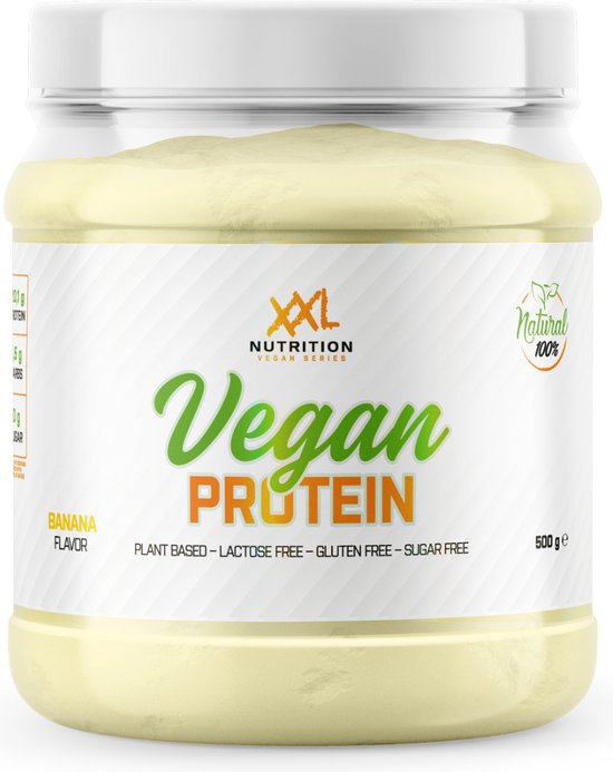 XXL Nutrition - Vegan Protein - Tot 20 Gram Eiwit - Eiwitshake, Erwten Eiwit Isolaat - Eiwitpoeder, Proteďne - 100% Natuurlijk & Plantaardig - Diverse Smaken - Banaan - 500 gram (20 shakes)