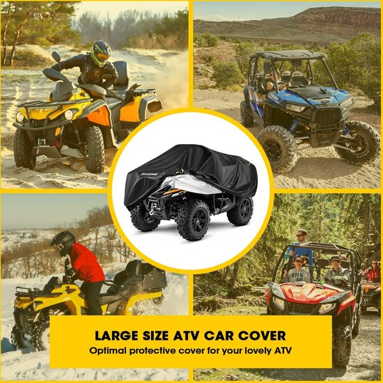 XXXL Quad ATV Dekzeil 420D Oxford Stof Waterdicht 250 x 110 x 120 cm Grote Voertuighoes Beschermhoes voor ATV Winterbestendig Stof Regen UV-bescherming (Zwart) van Favoto