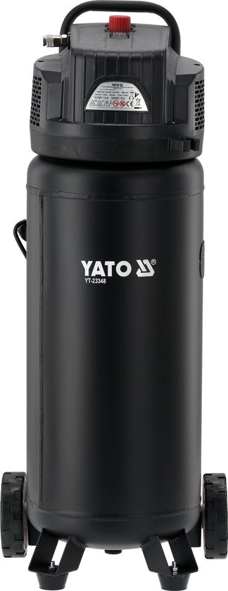 YATO Stille Olievrije Compressor YT-23348 – 50 Liter – 1500W (2 PK) – 10 Bar – 220 L/min – Inclusief 2 Snelkoppelingen & Koelwielen