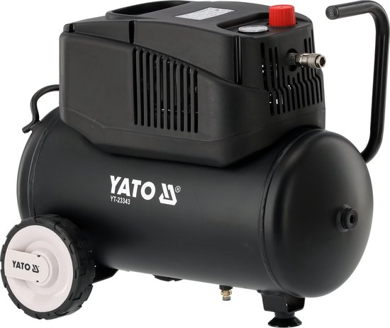 YATO YT-23343 Olievrije Compressor - 24 Liter - 1200W (1.6 PK) - 8 Bar - Stille & Onderhoudsvrije Luchtcompressor