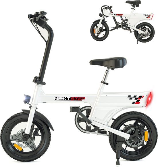 YEE GOO Elektrische fiets - Draagbare e-bike voor woon-werkverkeer in de stad - Max. Snelheid 25 km/u in de Ondersteuningsmodus - 250 W Motor - 20-30 km Actieradius - Schijfremmen voor en achter - LED-verlichting en LCD-display - Wit. van Merkloos