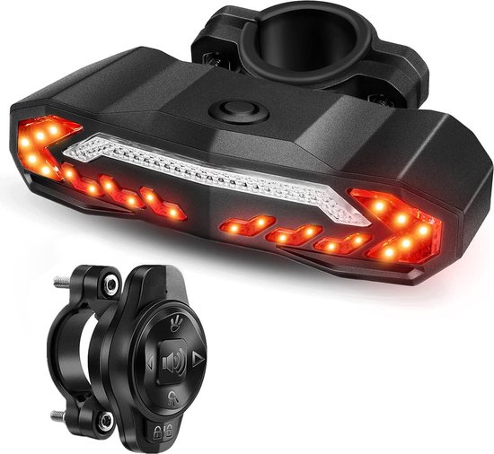 YONO Fiets Achterlicht met Knipperlicht en Fietsalarm - Richtingaanwijzer - Afstandsbediening - Anti Diefstal Alarm - Usb Oplaadbaar van Merkloos