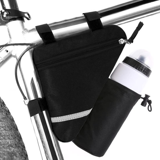 YONO Frame Tas Fiets met Bidonhouder - Geschikt voor Racefiets / Mountainbike - Alternatief voor Stuurtas / Zadeltas - Zwart van YONO