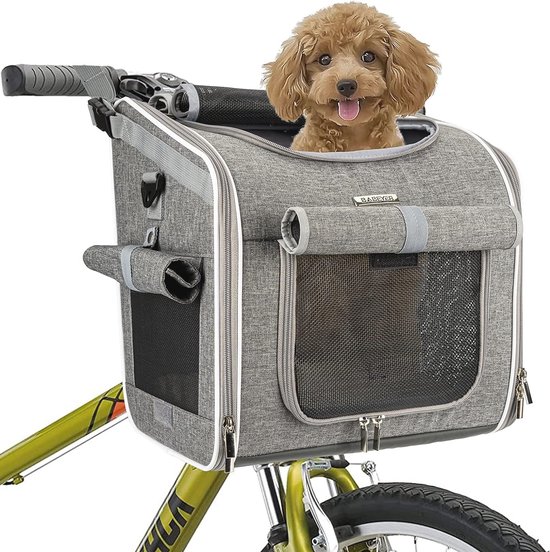 Zachte Fietstas voor Honden - Uitbreidbare Fietsrugzak voor Kleine Honden en Katten, Met 4 Open Zijdes van $