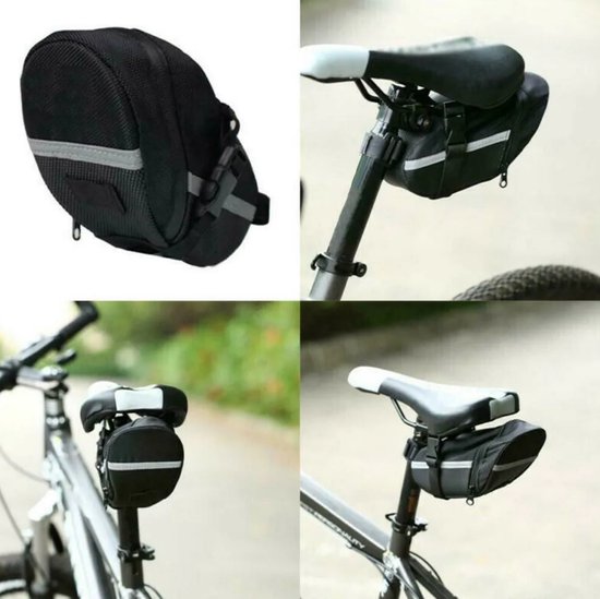 Zadeltas voor Fiets - Fietszadeltas - Waterdichte Zadeltas - Fietsaccessoires - Met Reflectie materiaal - Zwart - LOUZIR van LOUZIR