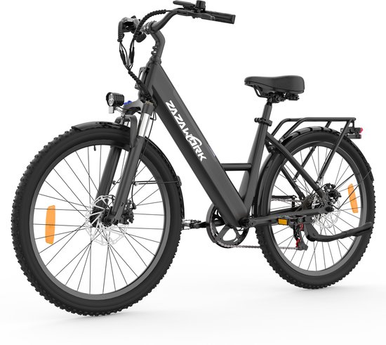 ZAZAWORK C14 Elektrische Fiets - Motor 250W - Actieradius 70km - 26 Inch - Zwart van Merkloos