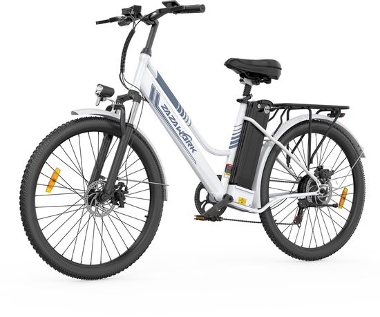 ZAZAWORK C26 PRO Elektrische Stadsfiets 250W Motor – Actieradius 120 km – 26 Inch – Wit van Merkloos