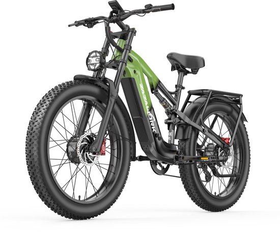 ZAZAWORK CF26 MAX Elektrische Fiets - Trendy 26*4.0 Inch Fatbike - Mountain Snow EBike met Afneembare 48V 25Ah Lithium Batterij - City Commuter E-Bike met 250W Motor - 7 Versnellingen - Groen van Merkloos