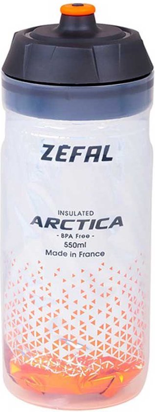Zefal Arctica 55 Bidon - 550 ml - Temperatuur Vasthoudend - Polypropyleen - BPA Vrij - Oranje/Zilver