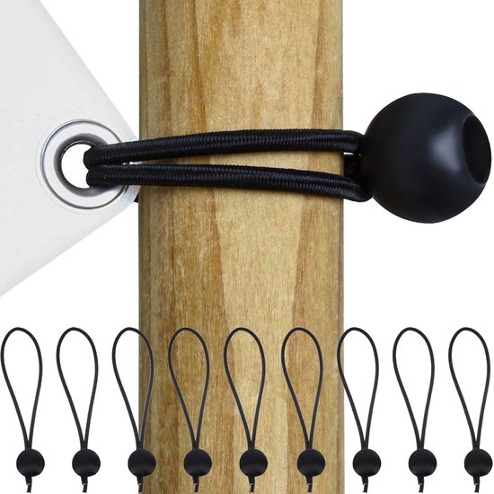 Zeilspanner Met Bal - Spanrubbers Elastieken - Spanband Rubber Voor Bootzeil/Zeil/Spandoeken/Schaduwdoek/Aanhangwagen/Tent Koord Spanners - Tentspanner Spanelastiek 16-30 CM - Set Van 10 Stuks van Benson
