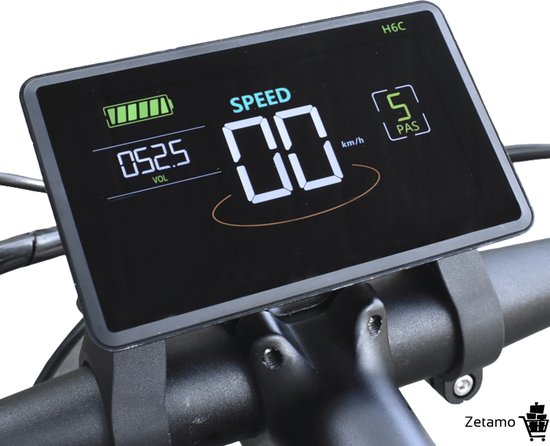 Zetamo H6C Display - Geschikt voor Ouxi - V20 fatbike LCD scherm 25 km/u begrensd van Merkloos